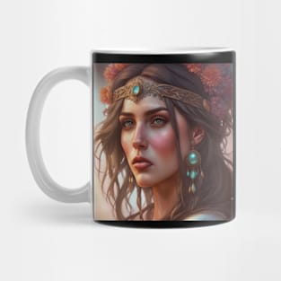 Elegant Female Portrait with Glamorous Fashion Mug